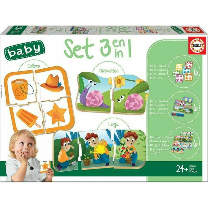 Educa Set Baby 3 en 1 - Set de 3 jeux éducatifs en carton Educa Set Baby 3 en 1 - Set de 3 jeux éducatifs en carton