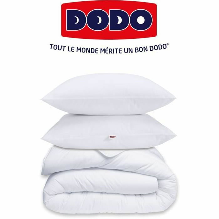 DODO Pack couette 220x240 cm + 2 oreillers et 2 protège-oreillers blanc