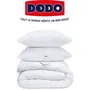 DODO - Pack de literie couette 220x240 cm, 2 oreillers 60x60 cm et 2 protège-oreillers - Garnissage 100% polyester 350g/m² - Blanc