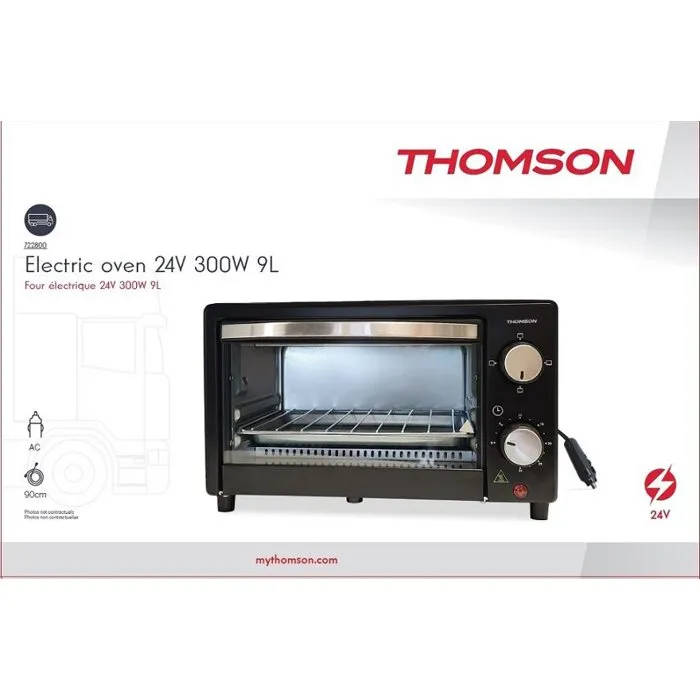 Thomson - Four électrique pour camion 24V 300W 9L avec minuterie et 3 modes de cuisson