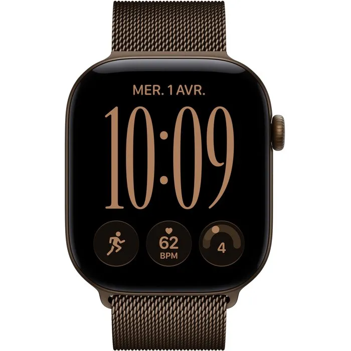 Apple Watch Series 12 GPS + Cellular - 46mm - Boîtier Dark Bronze Aluminium - Bracelet Dark Bronze Milanese Loop - M/L