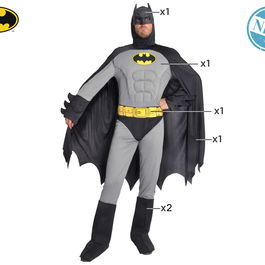 Déguisement Batman Gris Homme Adulte Taille L - Costume de Super-héros