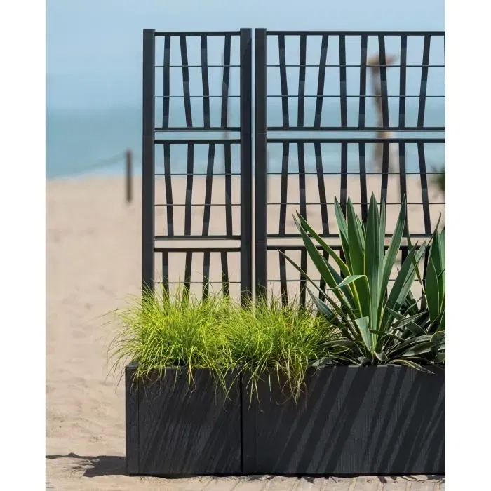 Stefanplast Jardinière Ethica Graphite - Bac à fleurs carré avec treillis intégré - 38 L (36 x 36 x 140 cm) - Pour plantes grimpantes Stefanplast Jardinière Ethica Graphite - Bac à fleurs carré avec treillis intégré - 38 L (36 x 36 x 140 cm) - Pour plantes grimpantes
