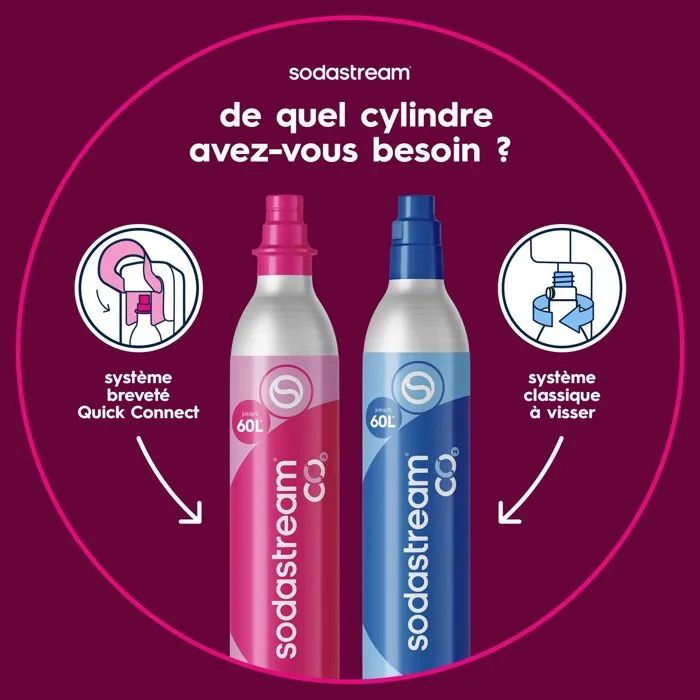 Sodastream Recharge de Gaz Quick Connect Rose (60L) Sodastream Recharge de Gaz Quick Connect Rose (60L)