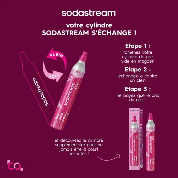 Sodastream Recharge de Gaz Quick Connect Rose (60L) Sodastream Recharge de Gaz Quick Connect Rose (60L)