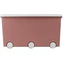 PLAYBOX Coffre de rangement Maxi avec roulettes, Thermobaby, grand coffre pour jouets, peluches, livres et rangement des chambres d'enfant - Rose