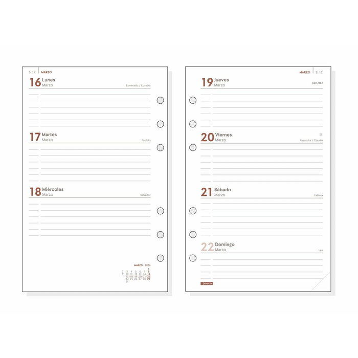 Recharge pour agenda Finocam OPEN R1093 2026 11,7 x 18,1 cm