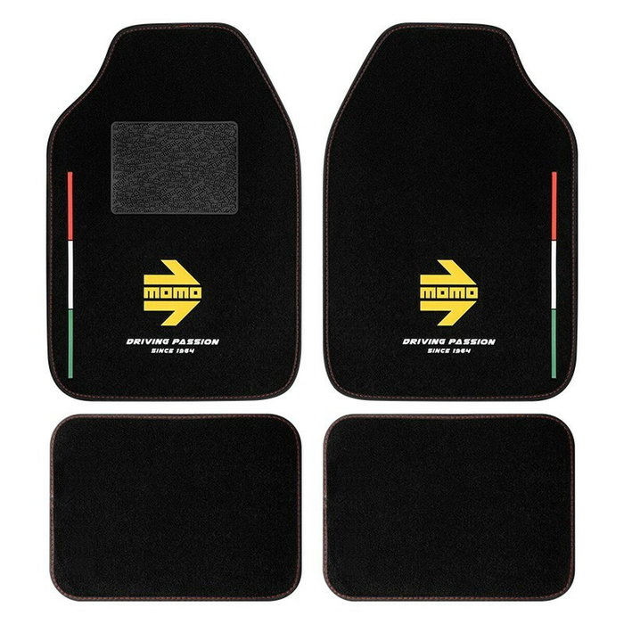 Momo Ensemble de 4 tapis de voiture universels Italie Mat noir Momo Ensemble de 4 tapis de voiture universels Italie Mat noir