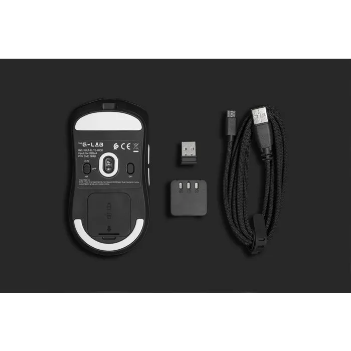 The G-Lab KULT Elite M100 Souris Gaming Triple Mode Sans Fil 26000 DPI 1000 Hz Noir
