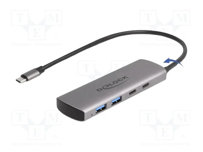 DELOCK Hub USB 5 ports (2x USB-A, 3x USB-C) argent DELOCK Hub USB 5 ports (2x USB-A, 3x USB-C) argent