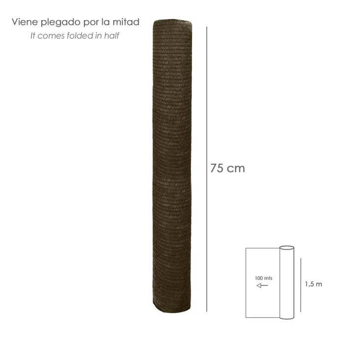 SATURNIA Filet d'ombrage marron rouleau 100 mètres 1,5 m de large SATURNIA Filet d'ombrage marron rouleau 100 mètres 1,5 m de large