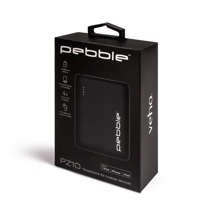 Veho Pebble PZ-10 Power Bank 10000mAh avec Ports USB-C PD et USB-A, Poche de Transport Incluse