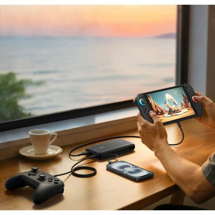 Belkin Batterie externe portable 20000 mAh 30W avec câble USB-C intégré - Noir