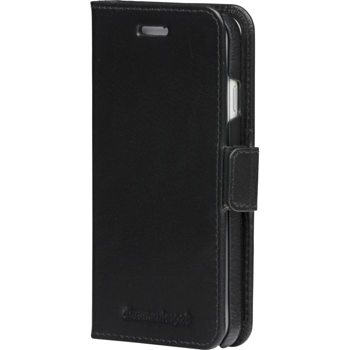 dbramante1928 Housse Wallet 2 en 1 Lynge en Cuir Pleine Fleur pour iPhone SE/8/7/6 Series - Protection Impact, Support Détachable, Recharge Sans Fil, Noir