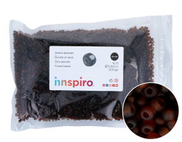 Innspiro Rocaille de verre ronde émaillée marron 3,8 mm 500g