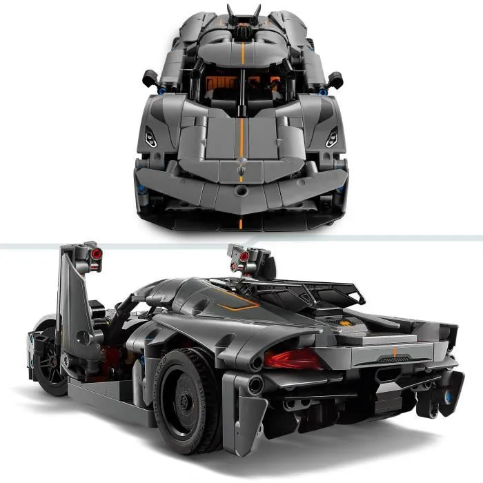 LEGO 42173 Technic Hypercar Koenigsegg Jesko Absolut - Set de construction gris de 801 pièces