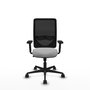 PIQUERAS Y CRESPO Chaise Zulema Synchro, Tissu Gris clair et Maille Noir, Accoudoir 2D