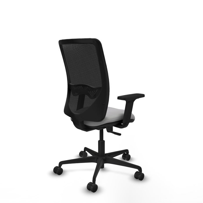 PIQUERAS Y CRESPO Chaise Zulema Synchro, Tissu Gris clair et Maille Noir, Accoudoir 2D