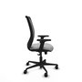 PIQUERAS Y CRESPO Chaise Zulema Synchro, Tissu Gris clair et Maille Noir, Accoudoir 2D