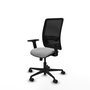 PIQUERAS Y CRESPO Chaise Zulema Synchro, Tissu Gris clair et Maille Noir, Accoudoir 2D