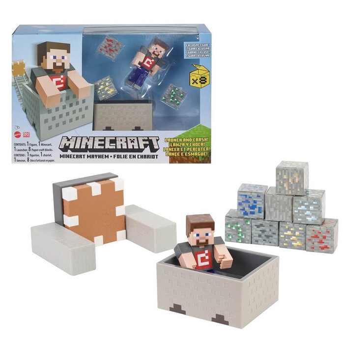 Mattel Minecraft Wagonnette Explosive Lance et Choc Mattel Minecraft Wagonnette Explosive Lance et Choc