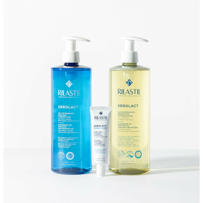 Rilastil XEROLACT Gel nettoyant doux et protecteur pack de 2 x 750 ml
