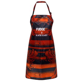 Fudge Professional - Tablier de teinture capillaire design Katie Eary, Couleur Rouge/Noir, Pour coiffeur professionnel