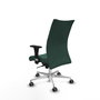 Piqueras Y Crespo Silla Albacete confidente, Vert bouteille, mécanisme Sincro, base aluminium, bras 1D, roues 65 mm