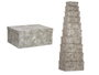 Pincello Lot de 10 boîtes en carton rectangulaires rayées anthracite 37x16x29 cm (Set de 2)