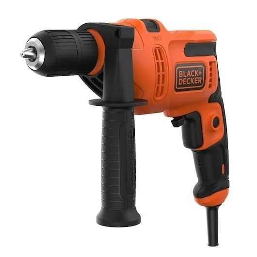 Black+Decker BEH200K-QS Perceuse à percussion 500 W Mandrin 13 mm - Vitesse variable pour bois acier béton