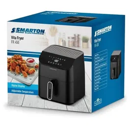Smarton Friteuse à air FR 450 - 4.5 L, 1350 W, 8 programmes numériques, cuisson sans huile, 80-200°C, minuterie 60 min, revêtement antiadhésif