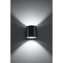 Orbis Applique Murale Cylindrique Moderne SOL-SL.0566 Noir Gris Blanc Béton Bois pour Salon Chambre
