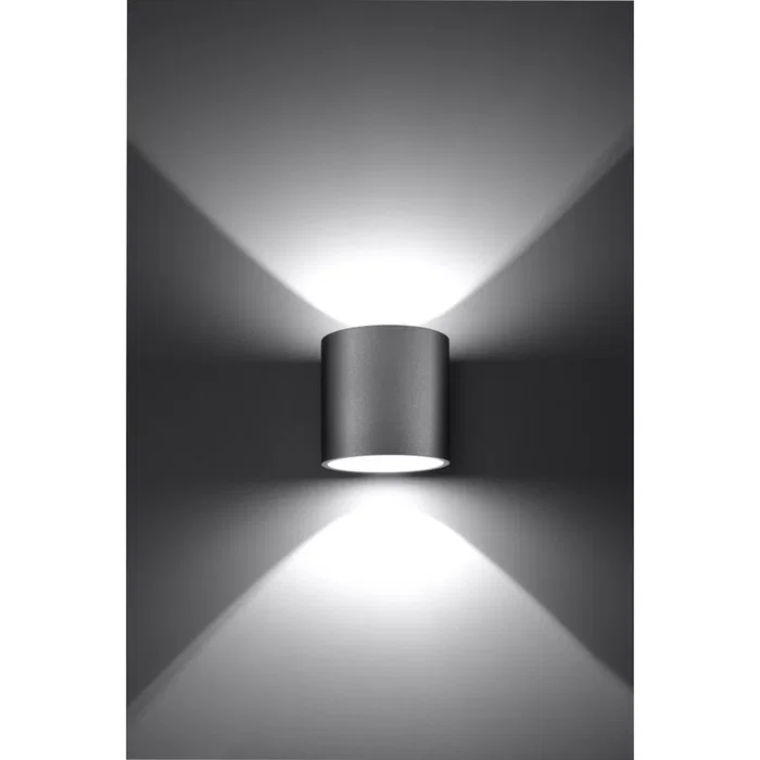 Orbis Applique murale ou plafonnier moderne cylindrique - Modèle SOL-SL.0566 en noir, gris ou blanc