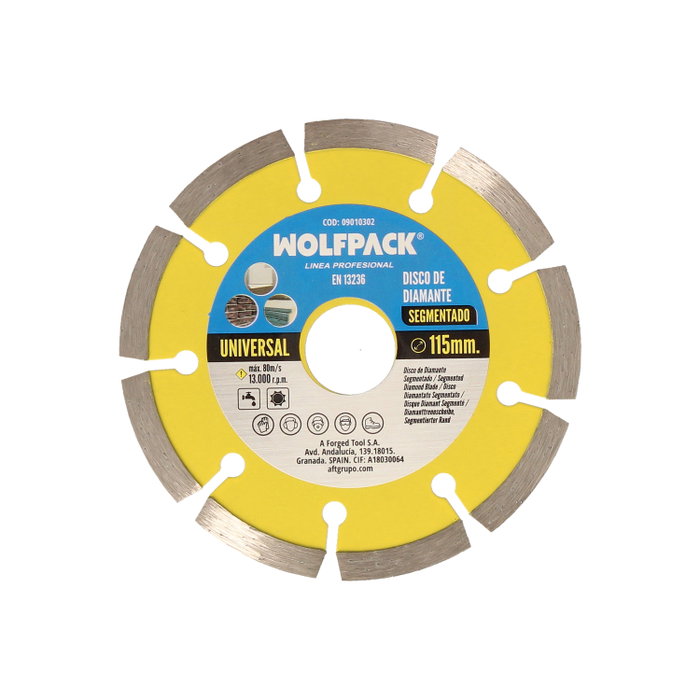 WOLFPACK LINEA PROFESIONAL Disque diamant segmenté fritté 115 mm WOLFPACK LINEA PROFESIONAL Disque diamant segmenté fritté 115 mm