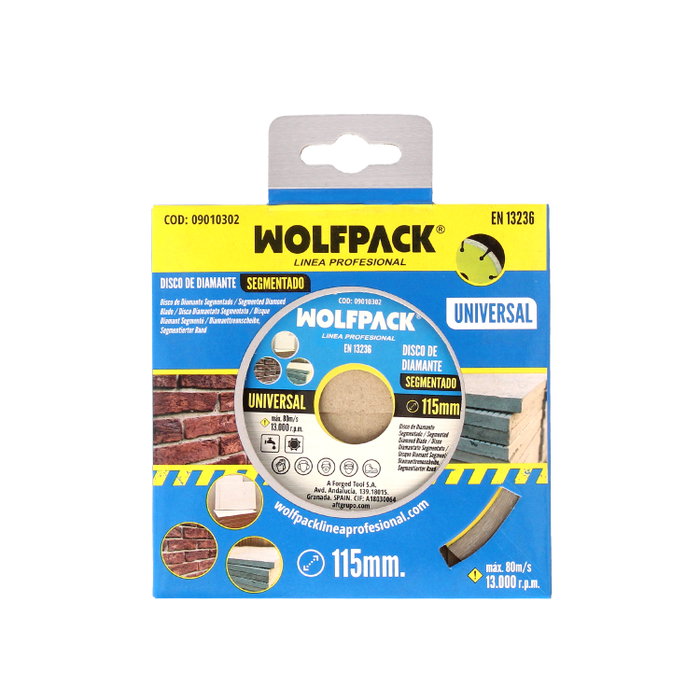 WOLFPACK LINEA PROFESIONAL Disque diamant segmenté fritté 115 mm WOLFPACK LINEA PROFESIONAL Disque diamant segmenté fritté 115 mm