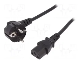 DIGITUS Câble d'alimentation H05VV-F CEE 7/7 angulaire vers IEC C13 femelle 2,5m