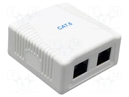 GEMBIRD Prise murale RJ45 socle x2 Cat 6 blanc