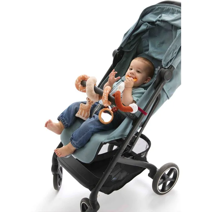 Sophie La Girafe Boulier spirale multi-activités avec Fanfan le Faon - Textile, hochet, miroir, anneau de dentition