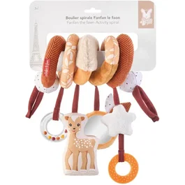 Sophie La Girafe Boulier spirale multi-activités avec Fanfan le Faon - Textile, hochet, miroir, anneau de dentition