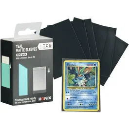 Konix - Sleeves 66x91 mm - 100 pochettes protectrices matte pour cartes Magic The Gathering, Pokémon - Bleu turquoise
