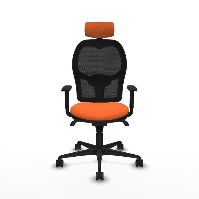 Piqueras y Crespo Chaise de Bureau Jorquera Orange et Noir