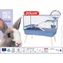 Zolux Cage pour Lapin et Rongeur NeoLife 2 Étages 99 x 54 x 92 cm avec Bac Amovible, Échelles et Râtelier en Bois - Bleu