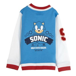 Cerdá - Chaqueta Cotton Brushed Baseball Sonic 8 Años - Veste en coton brossé style baseball, taille 8 ans (128cm)