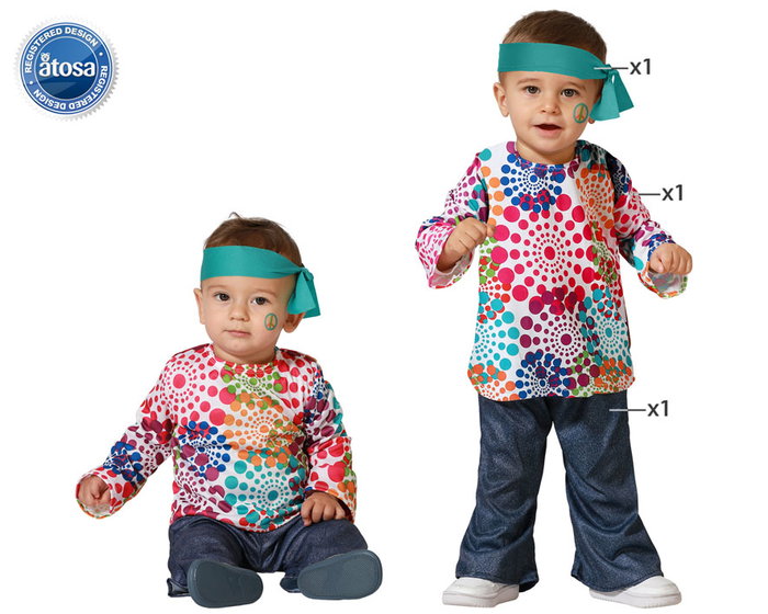 Disfraz Hippie Multicolor Bébé 6-12 Mois - Costume Années 60 Unisexe