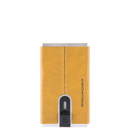 Piquadro Porte-cartes de crédit en cuir unisexe jaune Blue Square