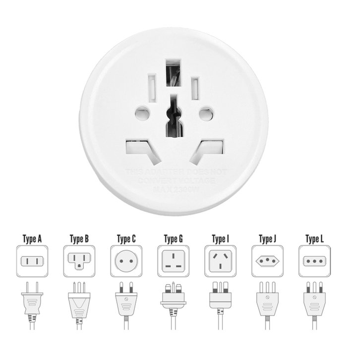 WOLFPACK LINEA PROFESIONAL Adaptateur de Voyage Kit Universel Blanc