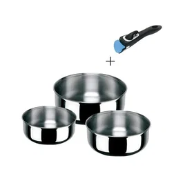 Inoxibar Set de casseroles Porthos 16-18-20 cm manche amovible empilable induction