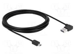 DELOCK Câble USB 2.0 Noir 3m avec connecteurs dorés