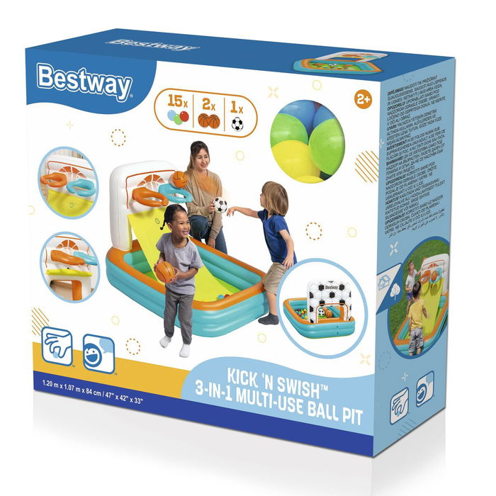 Bestway Piscine Gonflable Enfant Jeux Panier avec Balles 120x107x84 cm +2 Ans 52728