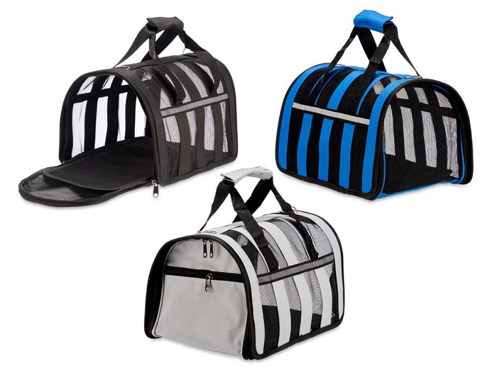 Mascow Transportin Malla Petit Tissu Bleu Gris Noir 35 x 3 x 56 cm (Set de 6)
